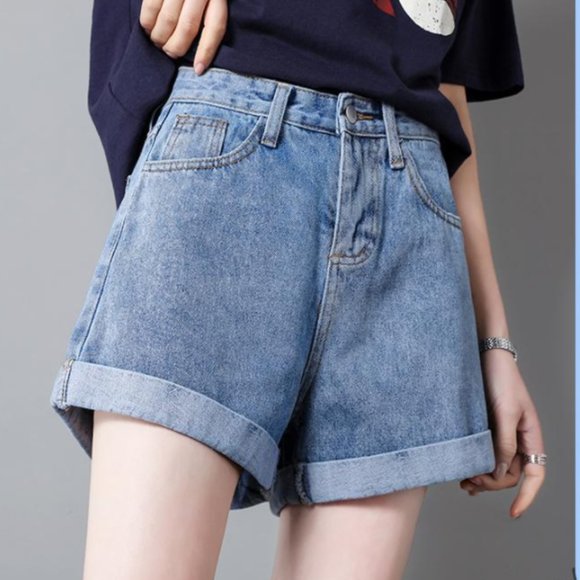 High waist denim shorts women loose - Picture 1 of 1